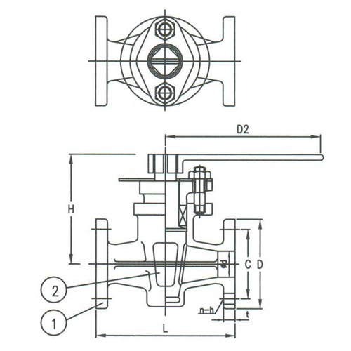 F7381 5K Bronze Cocks Valve - 2 Way