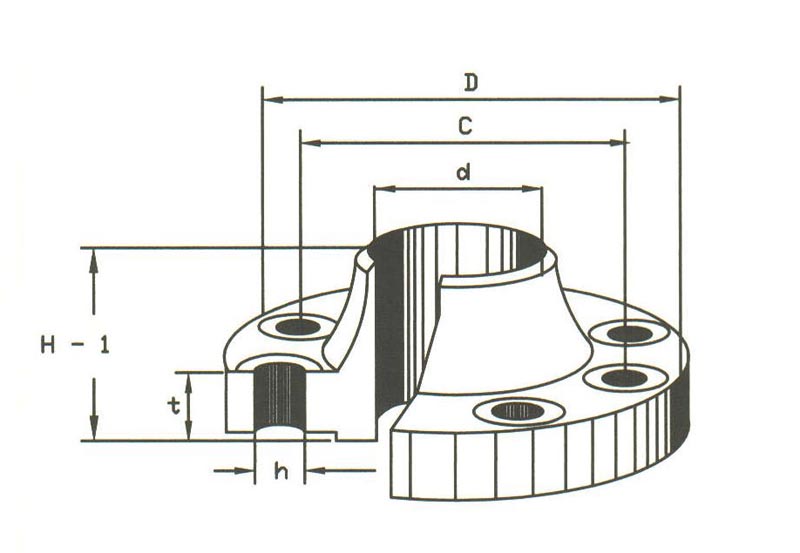 Raised Face Weld Neck Flanges DIN PN40 Steel - Image 2