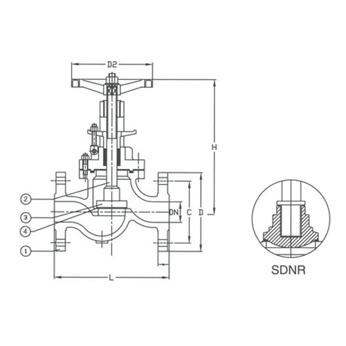 PN 100 Cast Steel Globe SDNR Valve