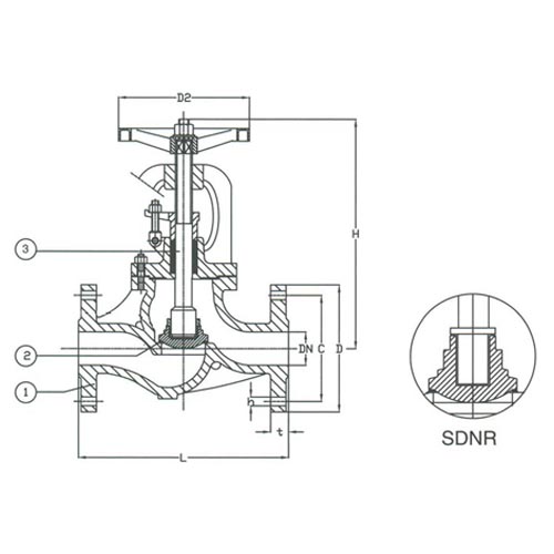 PN 16 Bronze Globe Bolted Bonnet SDNR Valve