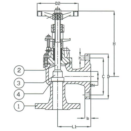 PN 40 Cast Steel Angle Regular Valve