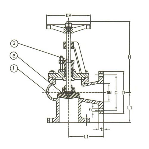 PN 16 Bronze Angle Bolted Bonnet - Short Pattern Valve