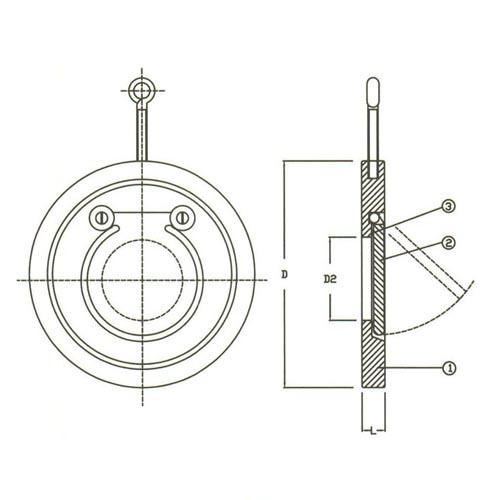 PN 16 Swing Check Valves, Wafer Style Short, Stainless Steel Valve