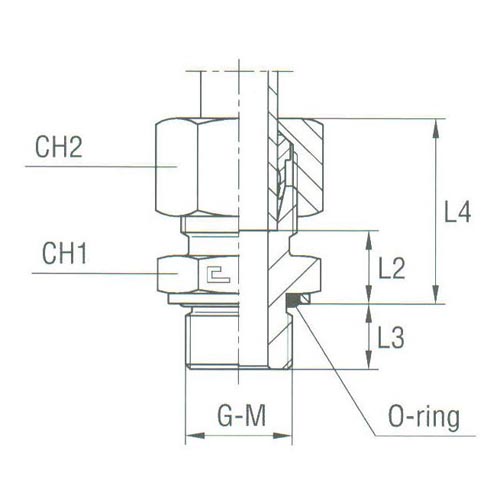 Male Stud Coupling with O-Ring and Washer Thread Metric Parallel - Equipped B3 Ring