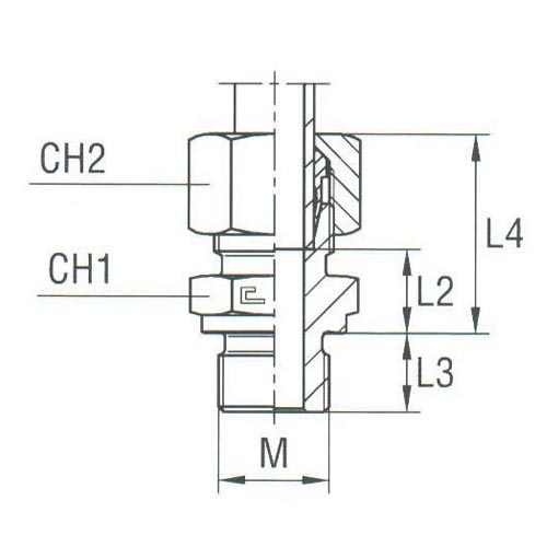 Male Stud Coupling Thread Metric Parallel - Equipped B3 Ring