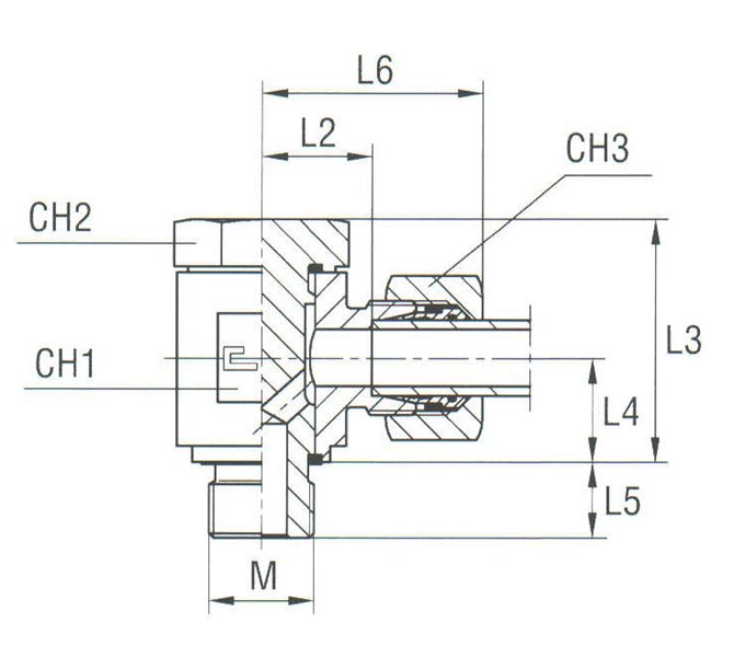 Banjo Coupling with Allow Screw and Elastomer Seal Thread Metric Parallel - Equipped B4 Ring - Image 2