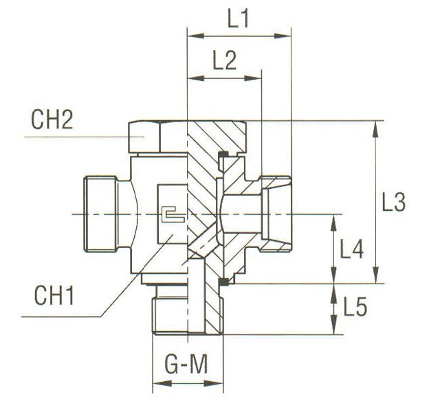 Banjo Tee Coupling with Allow Screw and Elastomer Seal Thread BSP Parallel - Body Only - Image 2