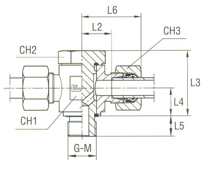 Banjo Tee Coupling with Allow Screw and Elastomer Seal Thread BSP Parallel - Equipped B4 Ring - Image 2