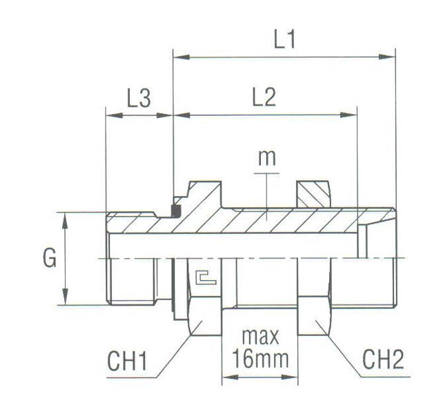 Bulkhead Connection with Elastomer Seal Thread BSP Parallel - Body Only - Image 2