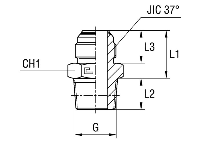 Male Stud Coupling Thread BSP Taper - O-ring Body - Image 2