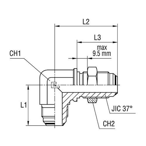 Bulkhead Elbow - O-ring Body