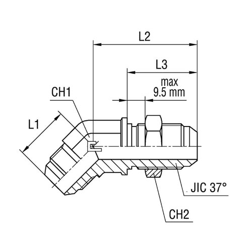 45° Bulkhead Elbow - Standard Body