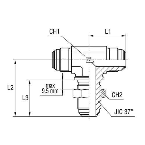 Bulkhead Branch Tee - O-ring Body