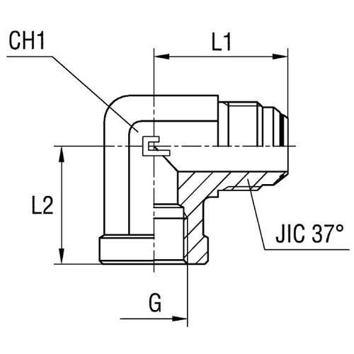 Female Stud Elbow Thread BSP Parallel - O-ring Body