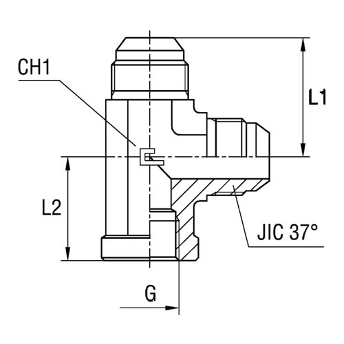 Female Stud Barrel Tee Thread BSP Parallel - Standard Body