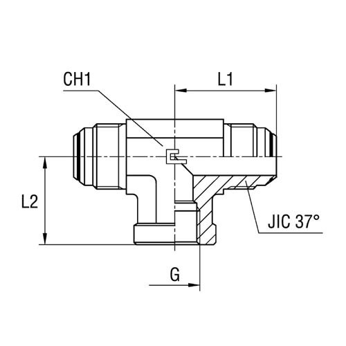 Female Stud Branch Tee Thread BSP Parallel - O-ring Body