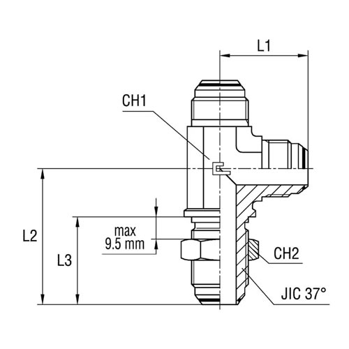 Bulkhead Barrel Tee - O-ring Body