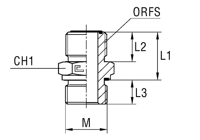 Male Stud Coupling with Elastomer Seal Thread Metric Parallel - Image 2