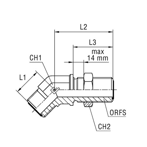 45° Bulkhead Elbow