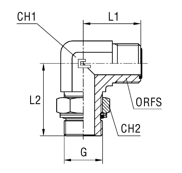 Adjustable Male Stud Elbow with O-Ring and Washer Thread BSP Parallel - Image 2