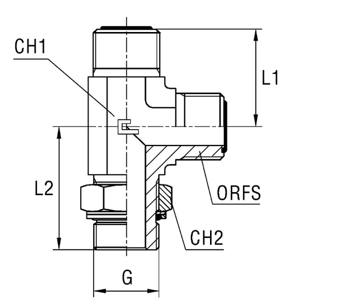 Adjustable Male Stud Barrel Tee with O-Ring and Washer Thread BSP Parallel - Image 2