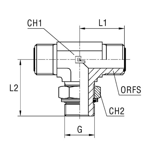 Adjustable Male Stud Branch Tee with O-Ring and Washer Thread BSP Parallel