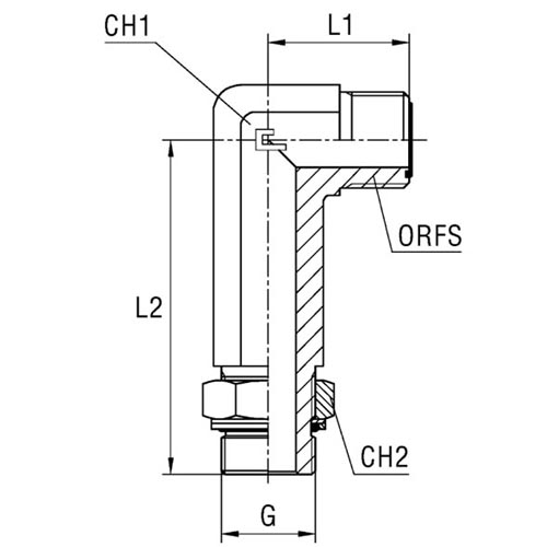 Long Adjustable Male Stud Elbow with O-Ring and Washer Thread BSP Parallel