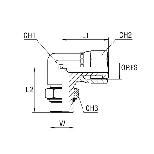 Adjustable Male Stud Elbow with Crimped Nut and O-Ring Thread UNF/UN-2A